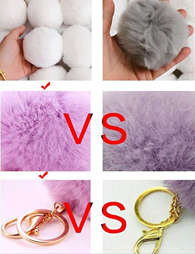 Scrox 1x Llavero de Pelo de Conejo Llavero Colgante Moda Lindo Bola de Pelo Pequeños Cadena de Clave de Regalo para Decoración del Coche/Puerta/Teléfono/Bolsa (Negro)