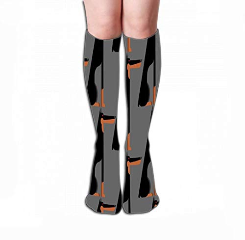 SDFGSE Women Girls Novelty Funny Crew Socks Doberman Pattern Seamless Dog Background Pet Ornament Doberman Pattern