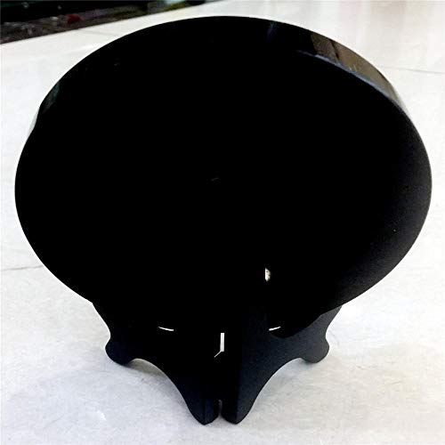 SDJH Novedades 100% Natural Disco de círculo de Piedra de obsidiana Negra Placa Redonda Espejo Fengshui para decoración de hogar y Oficina, 120 mm