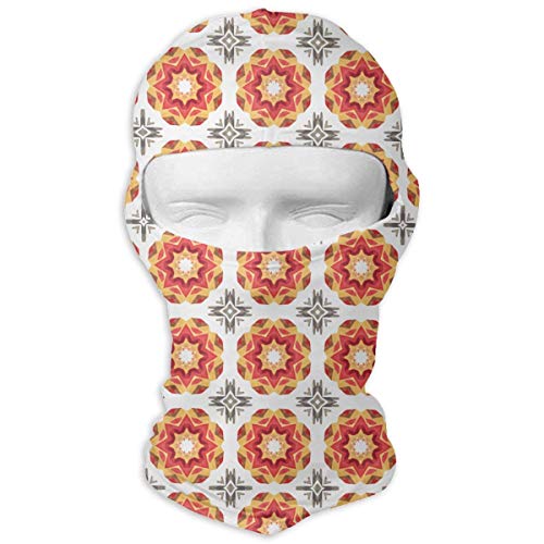 Sdltkhy Geometric Pattern Watercolor Men Women Balaclava Neck Hood Full Face Mask Hat Sunscreen Windproof Breathable Quick Drying White Unisex18