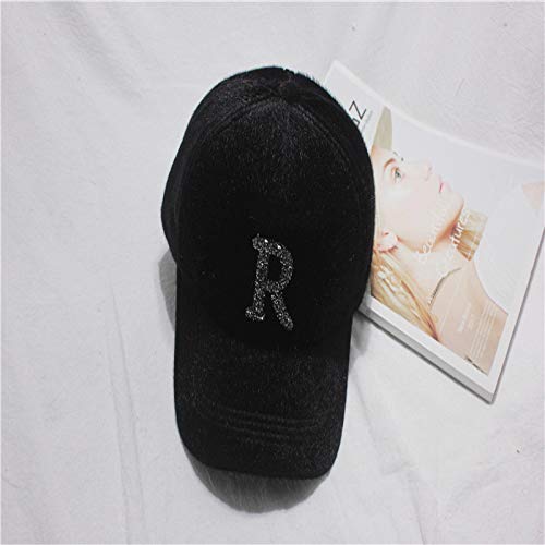 sdssup Gorra de béisbol de imitación de Piel para Mujer Gorra de Calavera Curva Sombrero Tianbao cálido Negro Ajustable