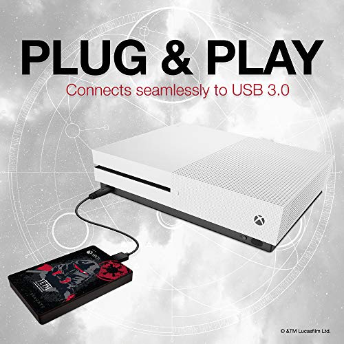 Seagate Game Drive para Xbox STEA2000426 Unidad de Disco Duro Externa de 2 TB, HDD portátil, diseñada para Xbox One (Edición Especial Jedi)