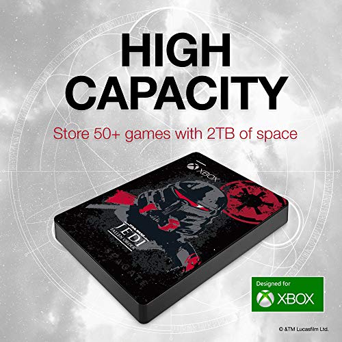 Seagate Game Drive para Xbox STEA2000426 Unidad de Disco Duro Externa de 2 TB, HDD portátil, diseñada para Xbox One (Edición Especial Jedi)