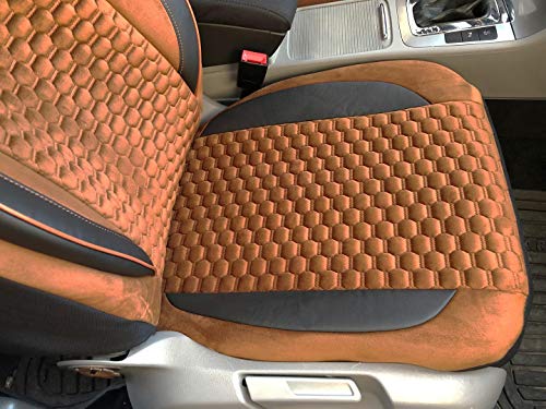 seatcovers by k-maniac Protectores de Las Fundas de los Asientos de Coche V2009845 Negro-castaño Aplicaciones de Cuero Artificial en Asientos Delanteros Accesorios de automoción