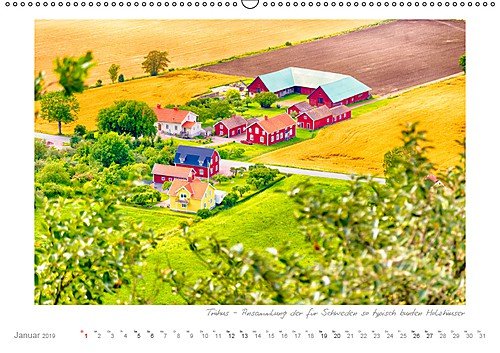 Sehnsucht Schweden - Elche, Natur und Urlaubsträume (Wandkalender 2019 DIN A2 quer): Schwedens große Seen im Süden - auch das Landesinnere bietet viel ... rote Holzhäuser (Monatskalender, 14 Seiten )