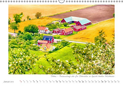 Sehnsucht Schweden - Elche, Natur und Urlaubsträume (Wandkalender 2019 DIN A3 quer): Schwedens große Seen im Süden - auch das Landesinnere bietet viel ... rote Holzhäuser (Monatskalender, 14 Seiten )