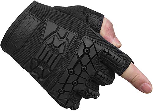 Seibertron T.T.F.I.G 2.0 Men's Tactical Military Gloves Flexible Rubber Knuckle Protective for Combat Hunting Hiking Airsoft Paintball Motorcycle Motorbike Riding Outdoor Gloves Black XXL