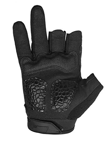 Seibertron T.T.F.I.G 2.0 Men's Tactical Military Gloves Flexible Rubber Knuckle Protective for Combat Hunting Hiking Airsoft Paintball Motorcycle Motorbike Riding Outdoor Gloves Black XXL