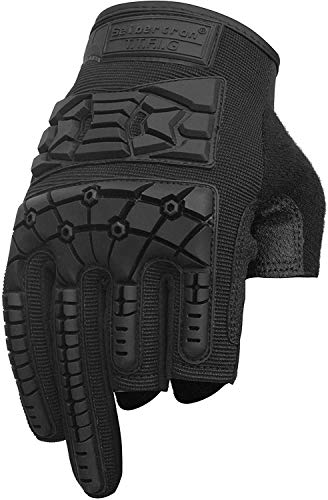 Seibertron T.T.F.I.G 2.0 Men's Tactical Military Gloves Flexible Rubber Knuckle Protective for Combat Hunting Hiking Airsoft Paintball Motorcycle Motorbike Riding Outdoor Gloves Black XXL
