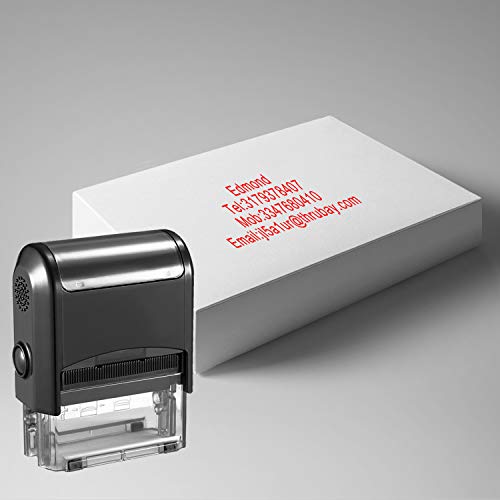 Sello de goma personalizable, autoentintable y rellenable de 47 x 18 mm - Sello para profesores, niños, enfermeras, médicos, empresas y para fabricación de tarjetas