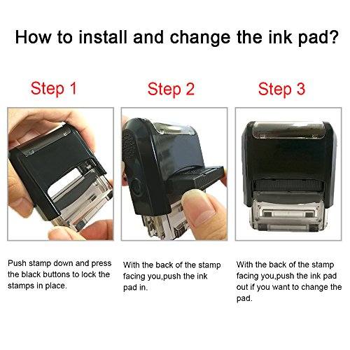 Sello de goma personalizable, autoentintable y rellenable de 47 x 18 mm - Sello para profesores, niños, enfermeras, médicos, empresas y para fabricación de tarjetas