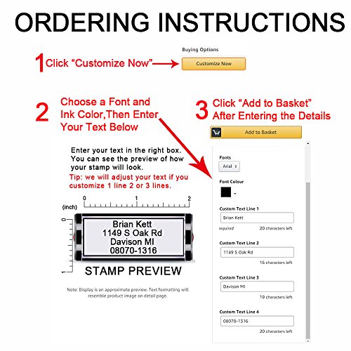 Sello de goma personalizable, autoentintable y rellenable de 47 x 18 mm - Sello para profesores, niños, enfermeras, médicos, empresas y para fabricación de tarjetas