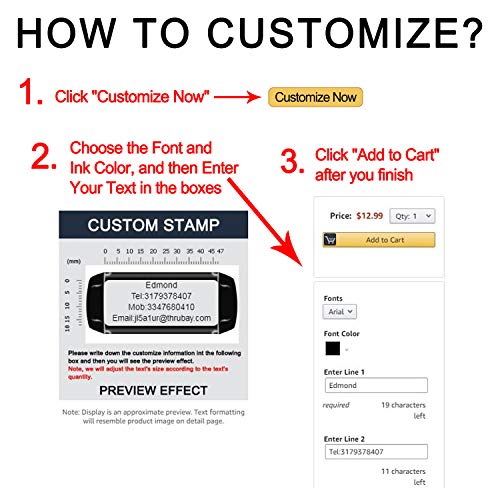 Sellos Personalizados,Sellos Personalizable,38 x 14 mm, hasta 3 líneas, sellos de caucho para remite para empresas, oficinas, fabricación de tarjetas