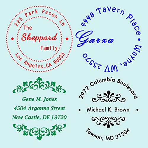 Sellos Personalizados,Sellos Personalizable,Diámetro 40 mm, dirección de retorno redonda Sellos de caucho para empresas, bodas, maestros, enfermeras, hogar, bancos u oficinas