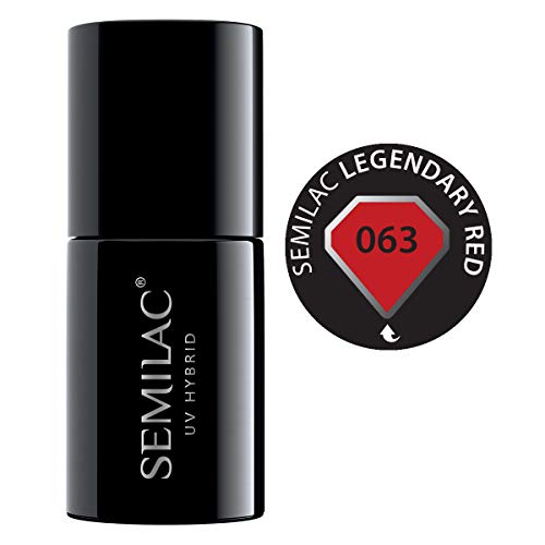 semilac UV híbrida de uñas, número 063, 7 ml, legendario rojo