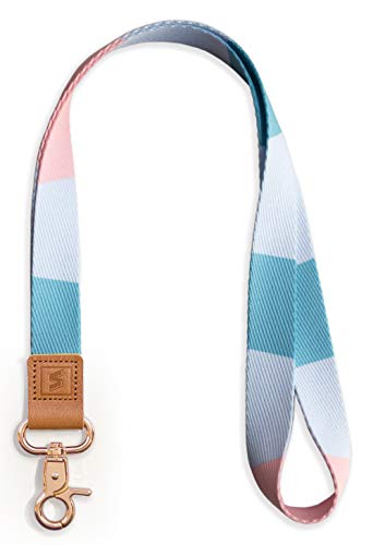 SENLLY Correa para Cuello Cordón Cuerda Cou Neck Lanyard Strap con Colgar de Piel Genuina para el key, Keychain Teléfono Móvil, USB, Llaves, Nombre Tag, Tarjetas de Identificación (MistyRose)