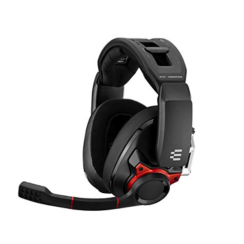 Sennheiser GSP 600 - Auriculares Cerrados para Juegos Profesionales, Color Negro y Rojo, One-Size