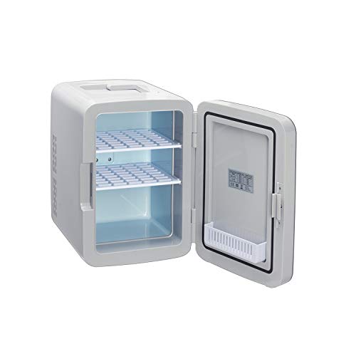SENSIOHOME 10L Mini Frigorífico Frigorífico y Calentador | Alimentación AC+DC - 12v, enchufe UK y EU | Compacto, portátil y silencioso, para casa, dormitorio, coche, vacaciones (Plata)