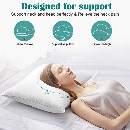 SEPOVEDA Almohadas Suaves Pack de 2, Almohada Antiácaros con Microfibra y Funda de Almohada 100% Algodón, Lavable, 65x50cm
