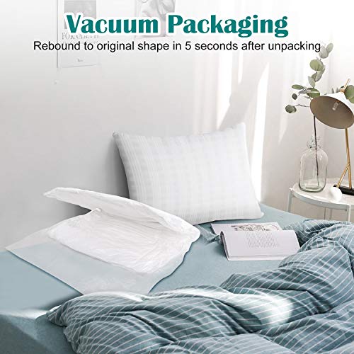 SEPOVEDA Almohadas Suaves Pack de 2, Almohada Antiácaros con Microfibra y Funda de Almohada 100% Algodón, Lavable, 65x50cm