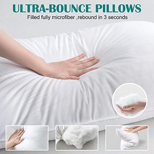 SEPOVEDA Almohadas Suaves Pack de 2, Almohada Antiácaros con Microfibra y Funda de Almohada 100% Algodón, Lavable, 65x50cm