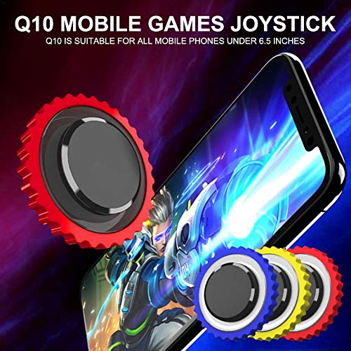 seraphicar Joystick de Juegos móviles Q10, Controlador de Sucker de Pantalla de Joystick de Juego Redondo para Android iOS (Tarjeta de la ampolla)