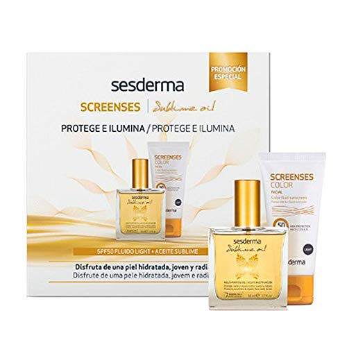 Sesderma PACK Screenses Color SPF50 Fotoprotector Fluido Color Light, 50ml+Aceite Sublime, 50ml