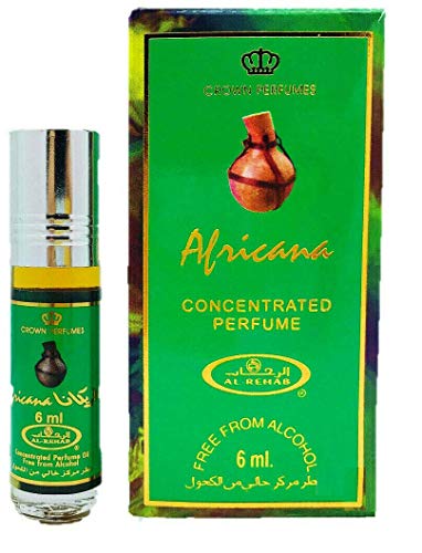 Set de 3 Almizcle Musk AFRICANA Al Rehab 6ML Perfumes de Mujer Perfumes Hombre Attar Perfume Sin Alcohol 100% de Aceite Almizcle Oud Roll on, NOTAS: Floral, Guellala, Jazmín, Amaderado y Oud