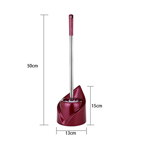 Set de cepillo de tocador 2pack, con la forma creativa base de la hoja de plástico WC mango largo cepillo limpio cepillo de acero inoxidable vino tinto ( Color : Wine red )