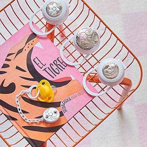 Set de porta chupete y pinza de chupete Querubín azul de Pedro Durán