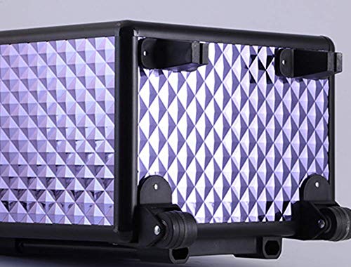 SGSG Maleta con Carrito de Maquillaje Viaje Profesional Aluminio con Cerradura Esteticista Artista Joyas Grande Desmontable Adecuado para peluqueros Maquillador o Trabajo Diario 34x24.5x76.5cm Mo