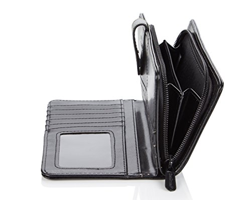 Shagwear - Monederos para Mujeres jóvenes diseños: (Cara de Gato Ojos verdesnegro/Cat Eyes Black)