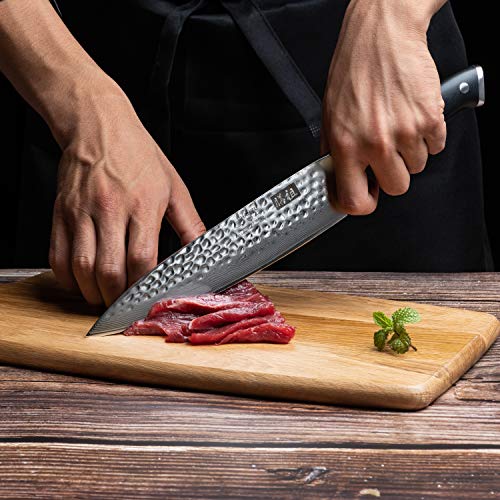SHAN ZU Cuchillo de Damasco Cuchillo de Cocinero Acero 67 Capas de Acero - PRO Series