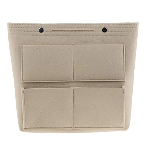 sharprepublic Bolso Grande De Fieltro Bolso De Mano Organizador Inserto Liner Multi-Bolsillo - Caqui, Individual