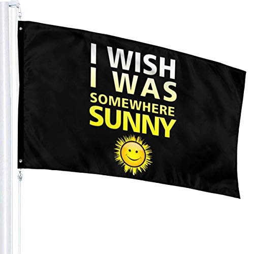 shenguang I Wish I Was Somewhere Sunny 3x5 Foot Flags Garden Flags American Polyester Flag Patriotic Outdoor Decoration
