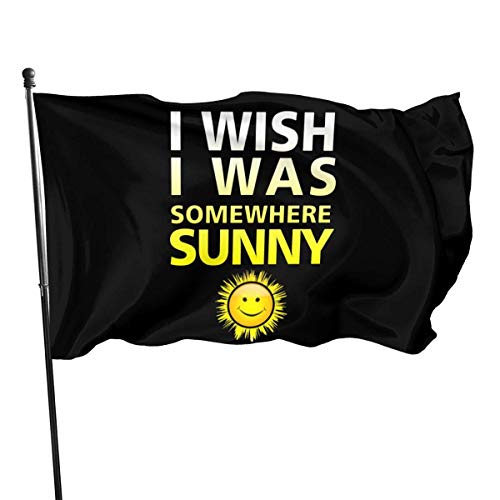 shenguang I Wish I Was Somewhere Sunny 3x5 Foot Flags Garden Flags American Polyester Flag Patriotic Outdoor Decoration
