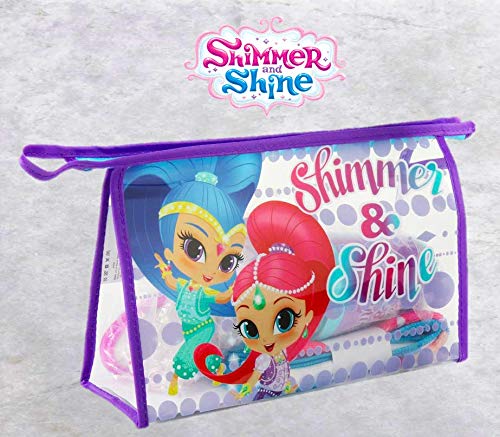 Shimmer y Shine | Accesorios para Niñas | Set de Viaje Esencial | Toalla De Mano | Botellas de Viaje | Bolsa de Viaje | Cepillo/Peine Pelo | Vaso |