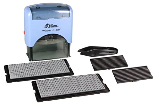 Shiny S-884 - Sello automático con texto (hasta 5 líneas de texto, altura del texto 3-4 mm), colores aleatorios