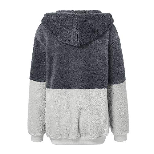 SHOBDW Liquidación Venta Mujer Sudadera con Capucha Suelta Tallas Grandes Jersey de Mujer Jersey otoño Invierno Manga Larga Remata Abrigo cálido (XL, S-Gris)