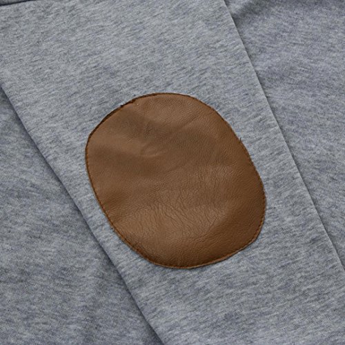 SHOBDW Mujeres Sueltas de Manga Larga de Patchwork sólida Camiseta Inferior Blusa Tops (Gris, S)