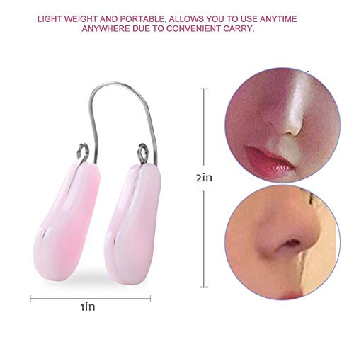 SHOUJIK Corrector de Nariz Ancha Respingadores Silicona para el Puente de la Nariz de Las Herramientas Correctoras Natural hasta Una Forma de Elevación Más Delgada,2 Pcs