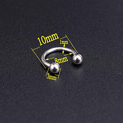 Shuxy - Juego de piercings para ombligo, lengua, cejas, pezón, labio, nariz, etc. 85 piezas, acero quirúrgico