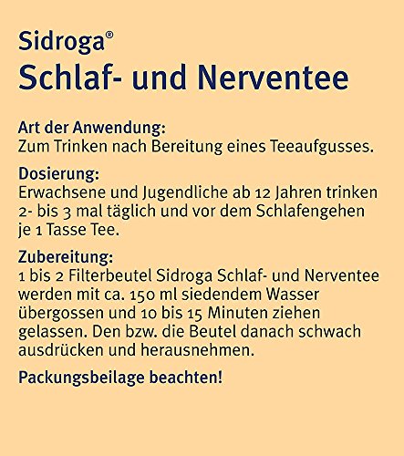 Sidroga Schlaf- und Nerventee, 20 pzas Bolsa de filtro
