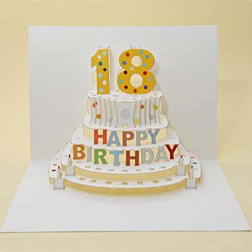 Siempre tarjetas hechas a mano Pop Ups POP05 - 18th cumpleaños - láser tarjeta Pop Up