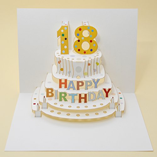 Siempre tarjetas hechas a mano Pop Ups POP05 - 18th cumpleaños - láser tarjeta Pop Up