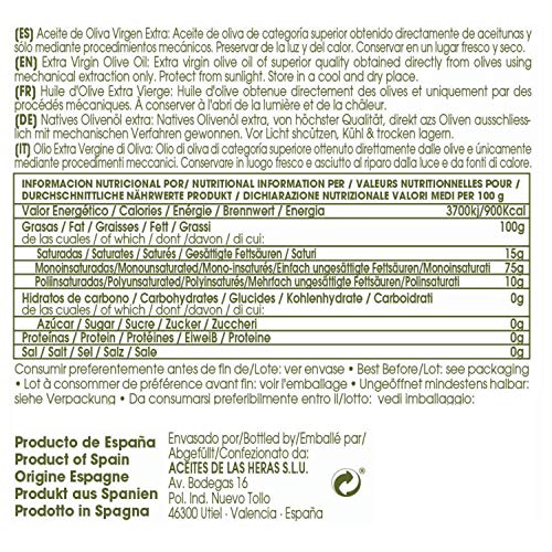 Sierra de Utiel - Aceite de Oliva Virgen Extra Premium - Frasca de 500 ml (6 unidades) - Producto Natural Origen España