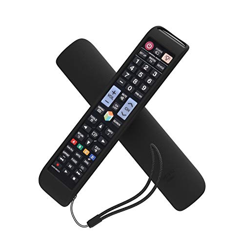 SIKAI CASE Ajusta Funda Protectora Compatible con TV Mando Samsung Remoto AA59-00581A AA59-00582A BN59-01178B AA59-00795A BN59-01178B, Antideslizante Carcasas, Resistente a los Golpes Protege - Negro
