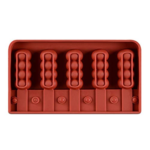 Silicona de Calidad Alimenticia Estallidos del hielo del molde 5 Forma caries calabaza hecha en casa de paleta molde con palos de paleta de madera for DIY helado