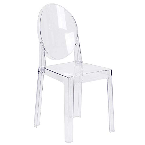 Silla Ghost 2PCS Sillas de comedor Silla de tocador de maquillaje transparente, Silla auxiliar de comedor Ghost Style, Silla moderna - Desmontable y apilable (transparente, 2 piezas)