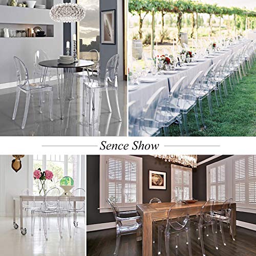 Silla Ghost 2PCS Sillas de comedor Silla de tocador de maquillaje transparente, Silla auxiliar de comedor Ghost Style, Silla moderna - Desmontable y apilable (transparente, 2 piezas)